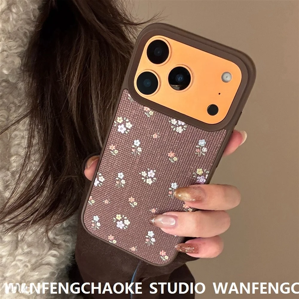 capa-de-celular-marrom-floral-para-iphone-5-6-ivel-com-7promax-carteira-vintage-de-couro-com-estampa-dourada