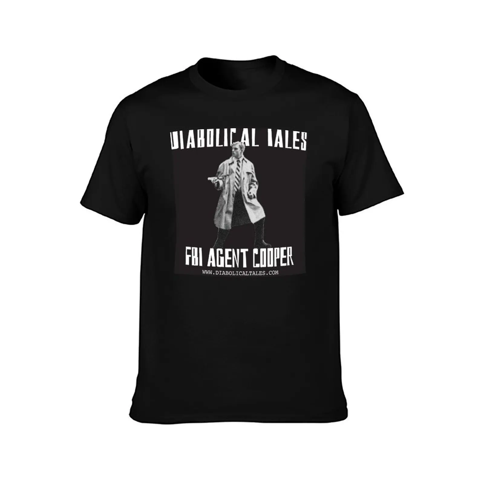 DIABOLICAL TALES FBI AGENT COOPER T-Shirt Minimalist Plain Crew Neck T-Shirt