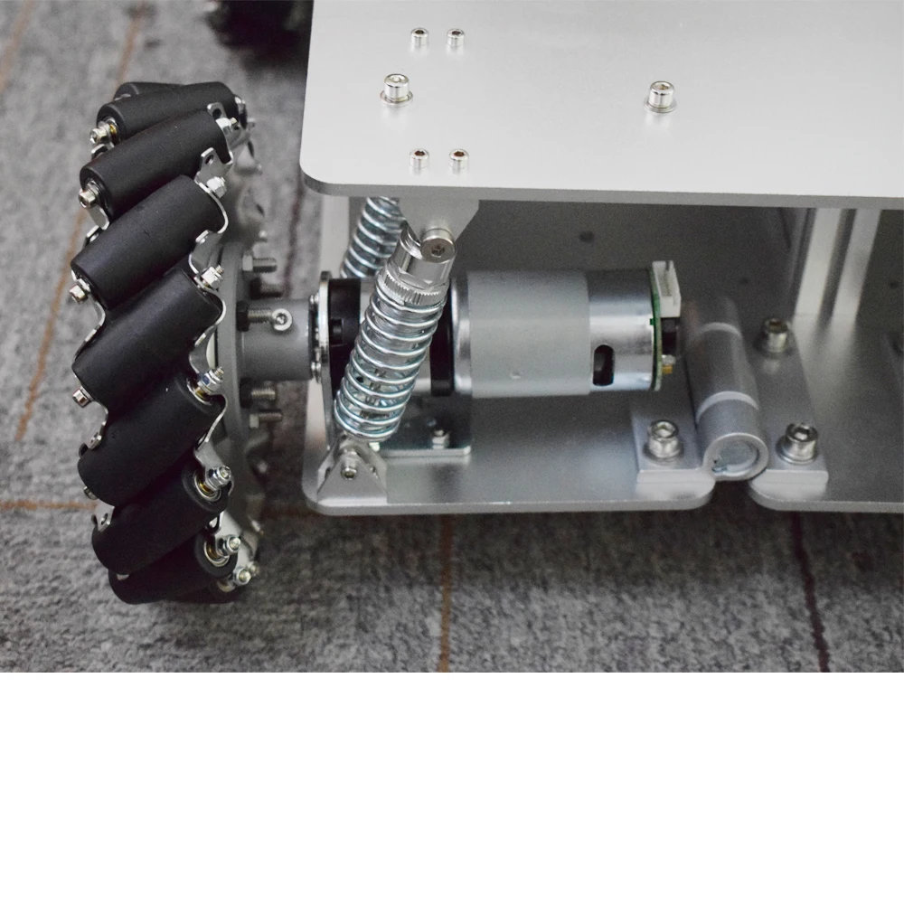 Kit de châssis de voiture Robot Mecanum 4WD, Absorption des chocs métalliques, charge 40KG-60KG, pour Arduino avec encodeur 24V, contrôle de vitesse du moteur