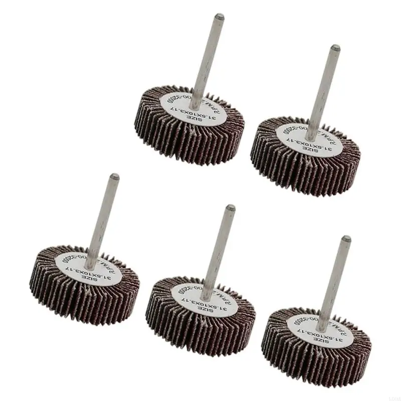 5 stuks industriële kwaliteit 80 korrel schuurklepwiel slijpschijven 32 mm schacht