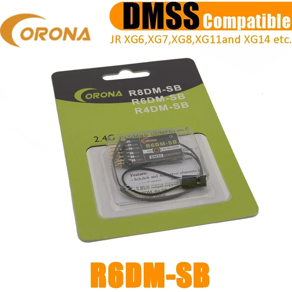 Corona RC R6DMSB para receptor Compatible JR DMSS con Sbus para transmisor XG6 XG7 XG8 XG11 XG14