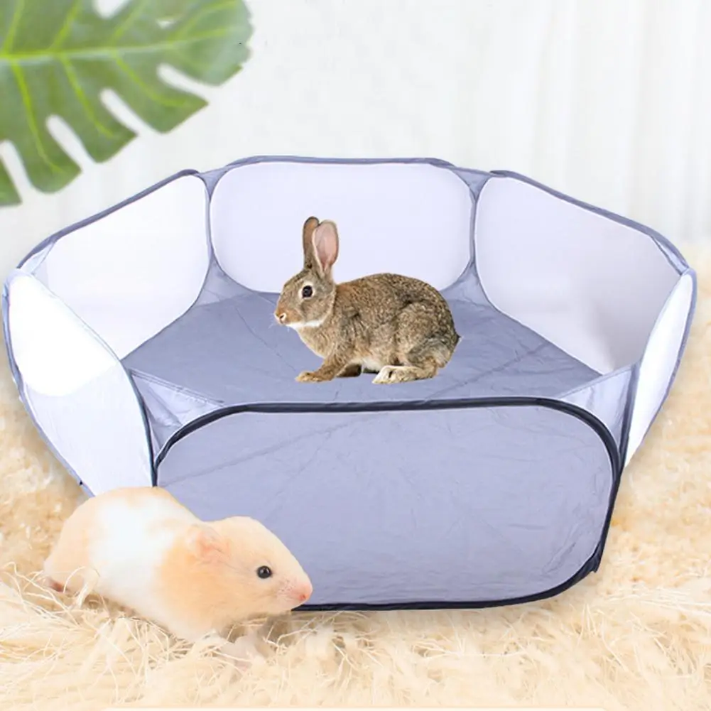 Small Pet Playpen Collapsible Hexagonal Playpen Rabbits Guinea Pig Rabbit Kitten Cage Tent Toy Pet Arena Place Game Playground