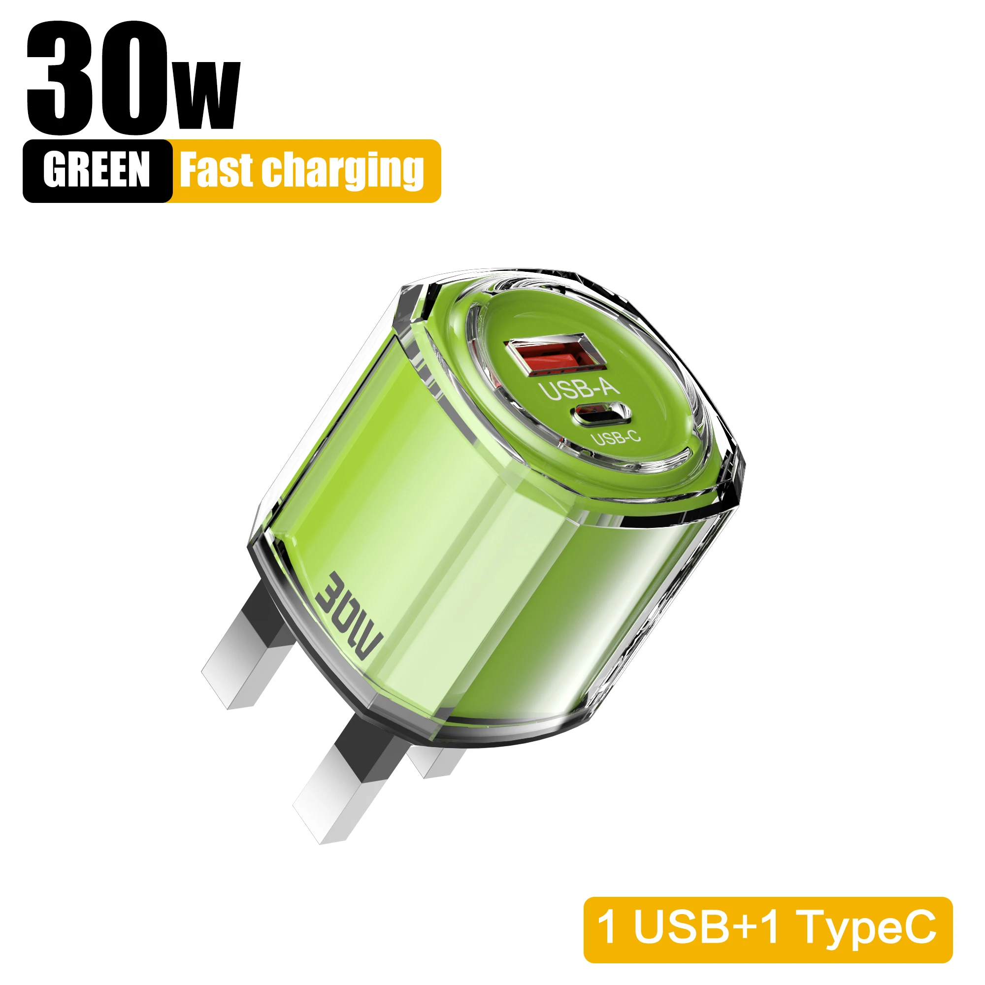30W USB C-oplader Muti-poorten Snel opladen Snel opladen QC3.0 Type C PD Mobiele telefoon-muuradapter voor iPhone 16 Pro Xiaomi 15