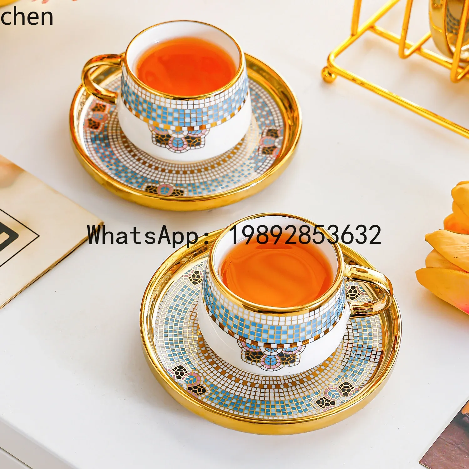 

ZZ ceramic coffee cup and saucer set, specially designed to be thick and heat-resistant, suitable as a gift