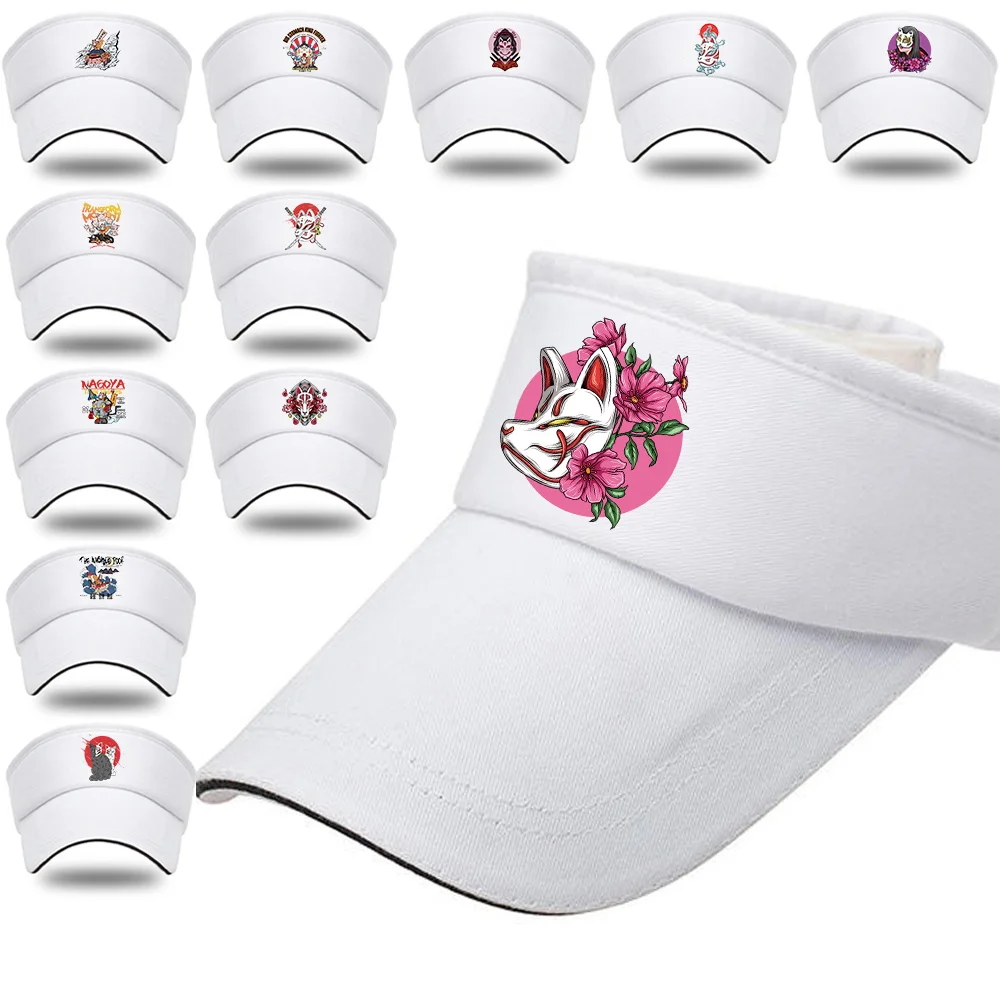 Summer Breathable Sunscreen Sun Caps Women Travel Beach Empty Top Hat Sports Golf Baseball Cap Mask Pattern Fashion Visors Hats