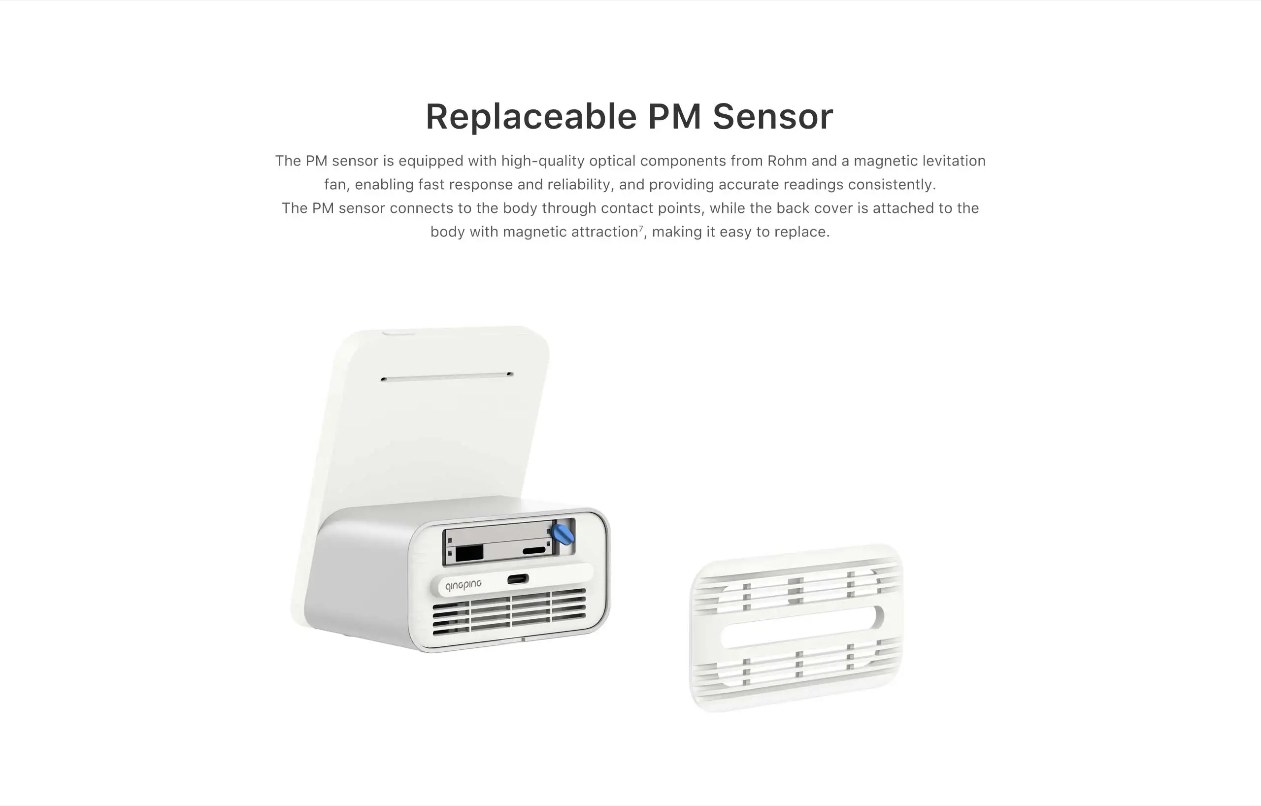 Qingping Air Monitor Gen 2, 7-in-1-Luftqualitätsmessgerät für den Innenbereich erkennt PM2,5, CO2, PM10, eTOVC, Lärm, Temperatur und Luftfeuchtigkeit, mit Alarm – Detail 13