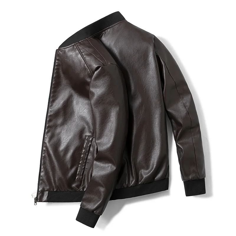 

Autumn Men's Leather Jacket New Wild Youth Blazer PU Leather Jacket Korean Slim Zipper Streetwear Spring Leather Jacket 8XL