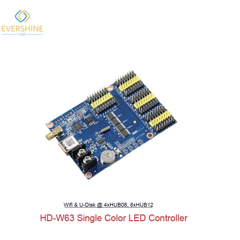 Huidu Wifi & U-disk Series HD-W60/W6BN/W62/W63/W64/W66 Single-dual Color Wifi Control Card Use for P10 LED Display Screen