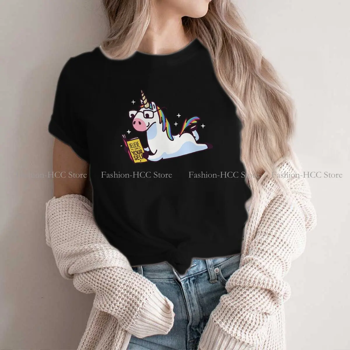 Unicorn Cute Polyester TShirts Believe In Yourself Magically Fabulous Distinctive Homme T Shirt New Trend Tops