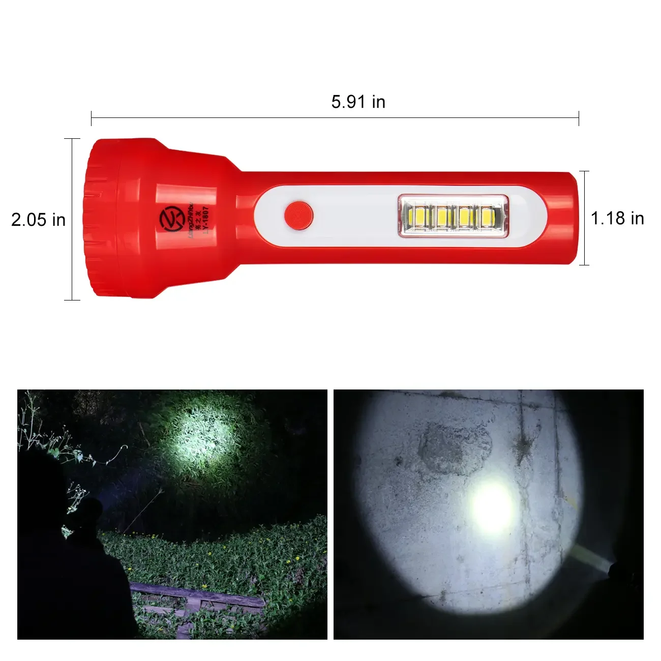 AODTOSIP ไฟฉาย LED Super Bright USB ชาร์จ COB ด้านข้างสําหรับเด็กกลางแจ้ง Camping Hiking โคมไฟ