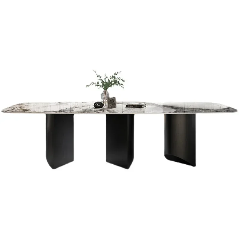 Rock Plate Dining Table Modern Minimalist Luxury Household Round Kitchen Small Marble Nordic Rectangular Home Furnitures