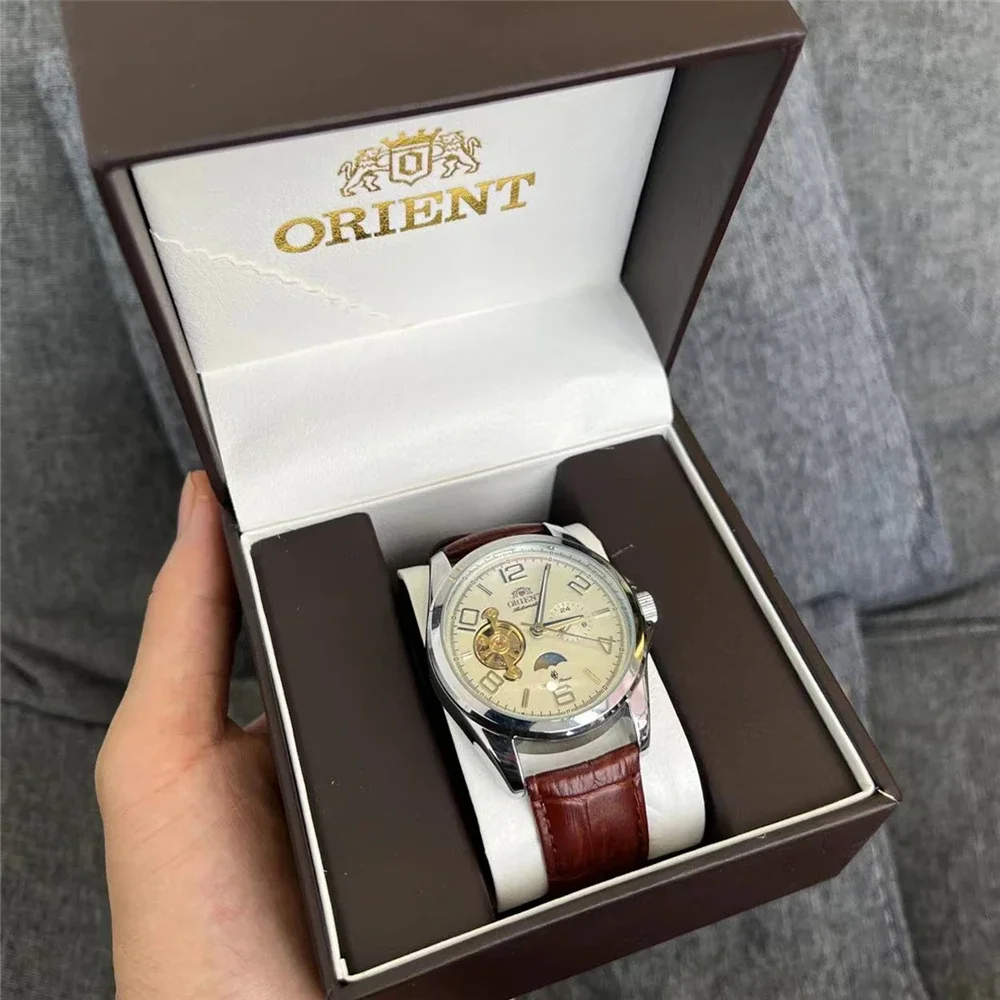 Orient Luxury men's watches, mechanical watches, night light dates, leather military sports watches, men's watches