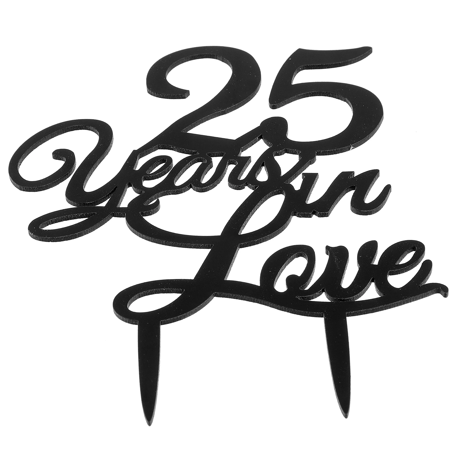 

25 Years Cake Topper Decoration Letter Insert Safe Easy Simple Wedding Anniversary Birthday Party Decorations