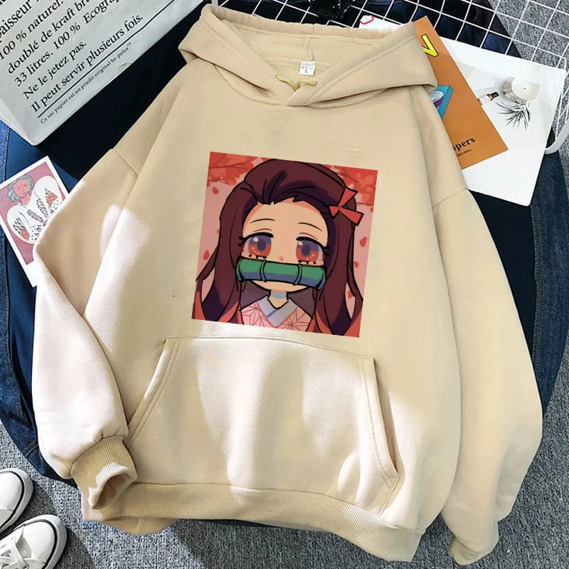 Anime Demon Slayer Kochou Shinobu Women Hoodie Casual Autumn Hoody Warm Tops O-neck Loose Female Y2K Pullover Sweatshirt Winter