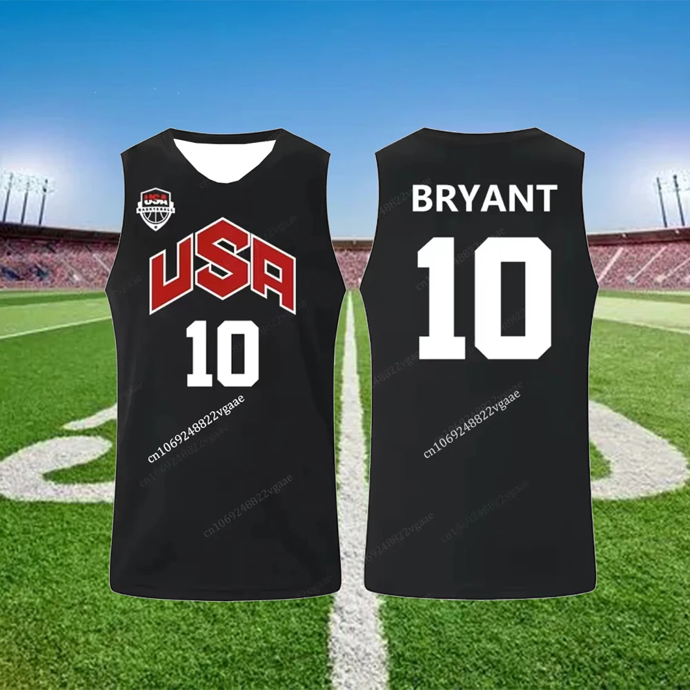 American Dream Team USA Basketball Jersey Kobe 10 Bryant Hip Hop Kids Boys 3D Printed Breathable Comfortable Sleeveless Vest