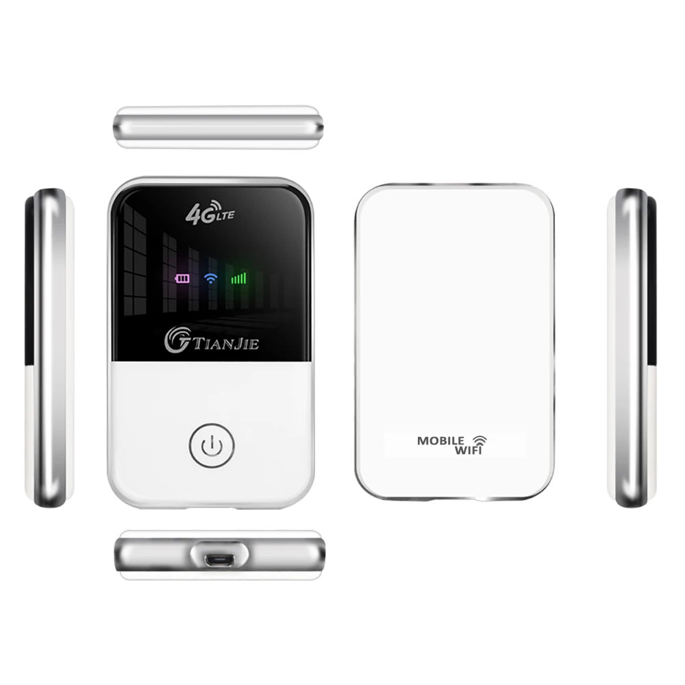 TIANJIE MF903 Mifi mit WLAN-Hotspot, Cat4 mobiler WLAN-Router, 2100 mAh tragbarer SIM-Router, Modem 4G 5G Wireless WLAN-Router Global