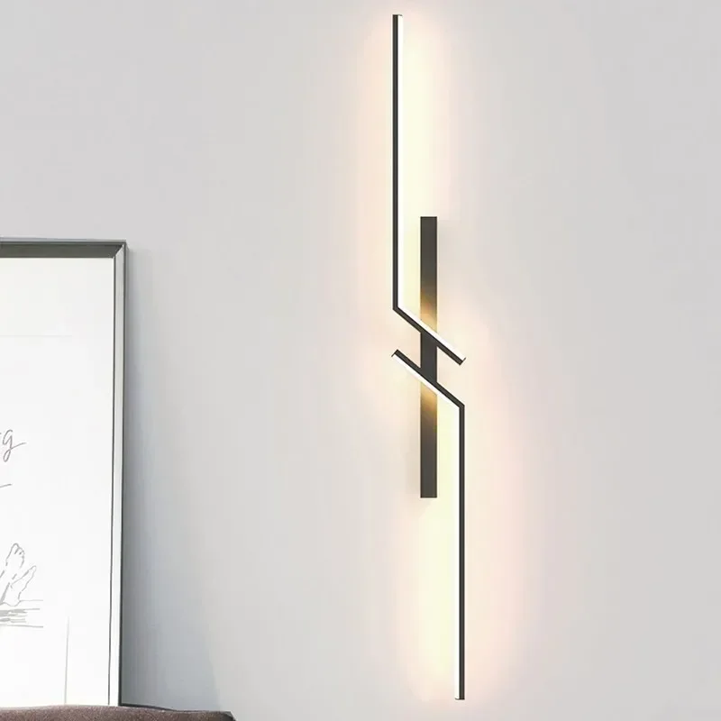 Modern LED Wall Lamp Smart Remote Control 60/80/100cm Long Wall Light Bedroom Living Room Corridor Balcony Home Lighting Fixture