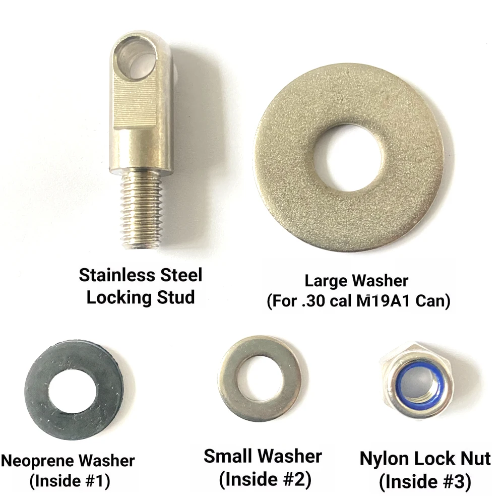 Boîte à munitions 50 Cal, Kit de matériel de verrouillage pour pistolet en acier, coffre-fort pour pistolet à munitions, boîtier militaire, jeu de boulons, stockage de balles de pistolet 40mm