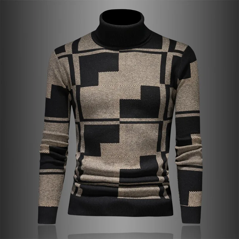 

Мужской вязаный свитер с высоким воротником Vm Thiened, повседневный, модный, зимний, новый, из смесовой шерсти, молодежный, активный, с длинными рукавами