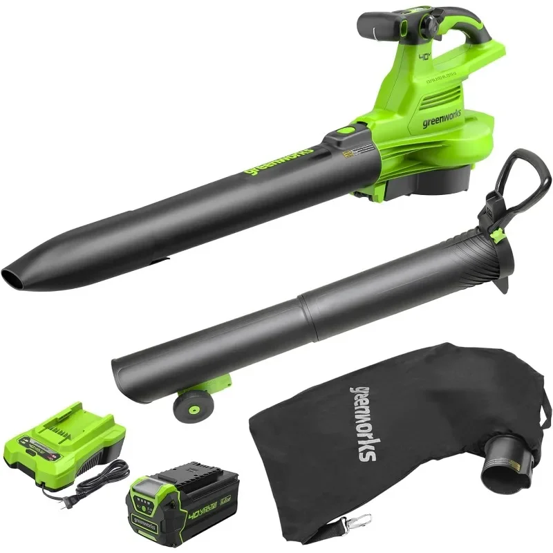 

Greenworks 40V (230 MPH / 505 CFM / 75+ Compatible Tools) Cordless Brushless Leaf Blower / Vacuum（ Vac (5.0Ah) Gen 2）