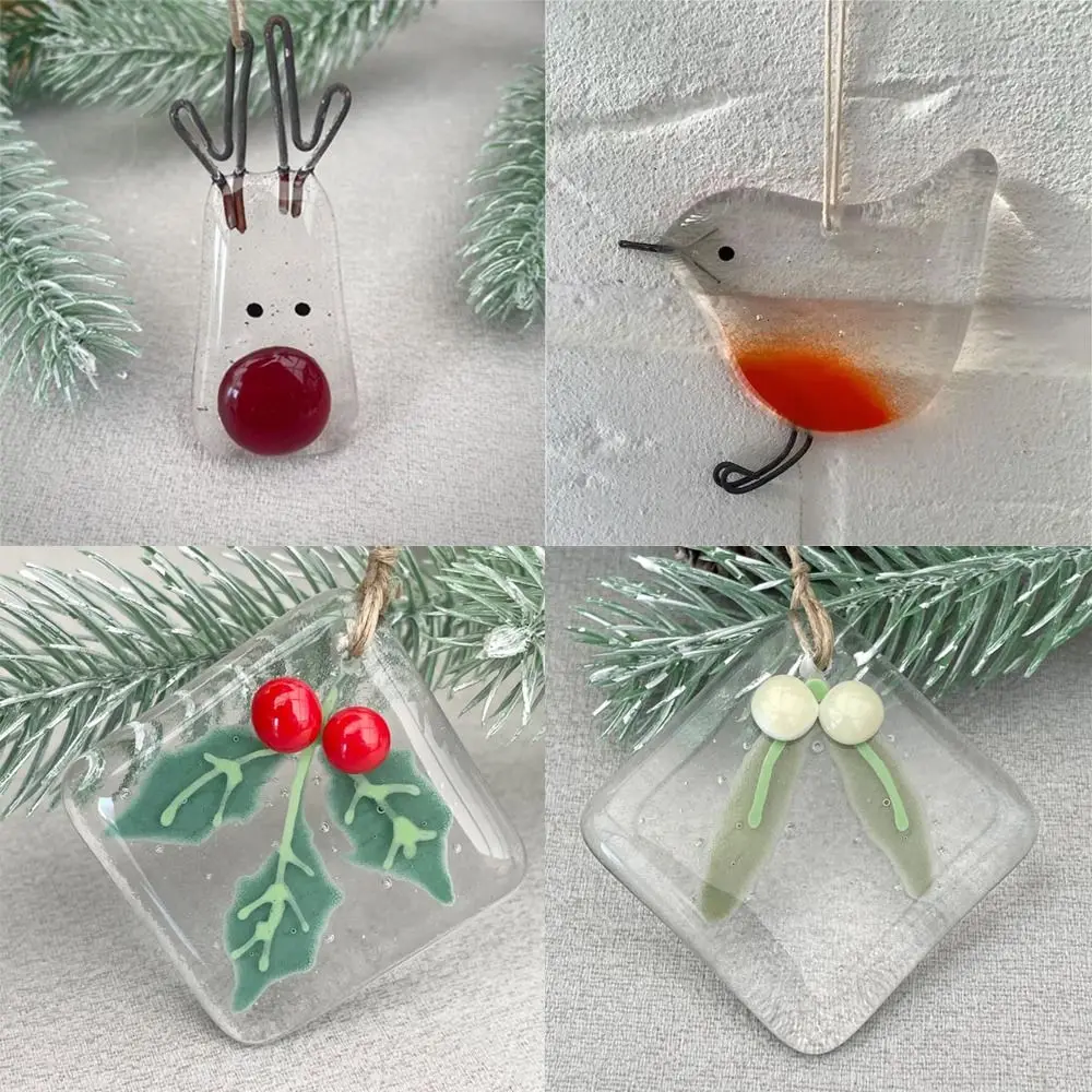 Funny Christmas Glass Pendant 2024 New Year Decor Christmas Tree Ornament Car Interior Home Decorations