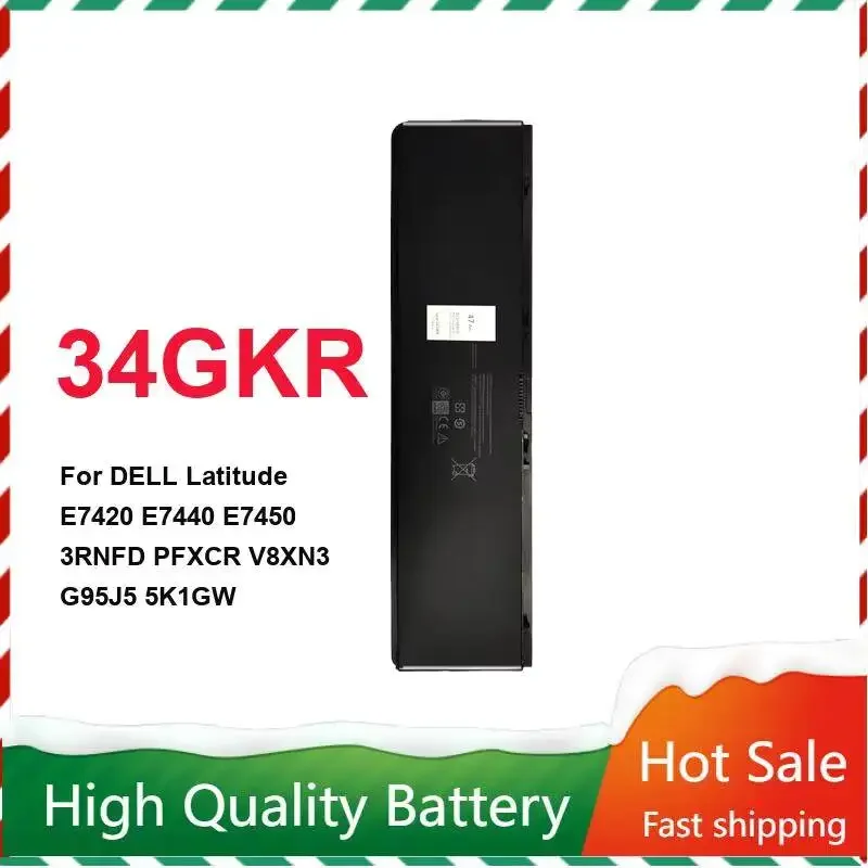 For Dell Latitude E7420 E7440 E7450 3RNFD Pfxcr V8XN3 G95J5 5K1GW 6280mAh 34GKR Rapid Charging Robust Laptop Battery