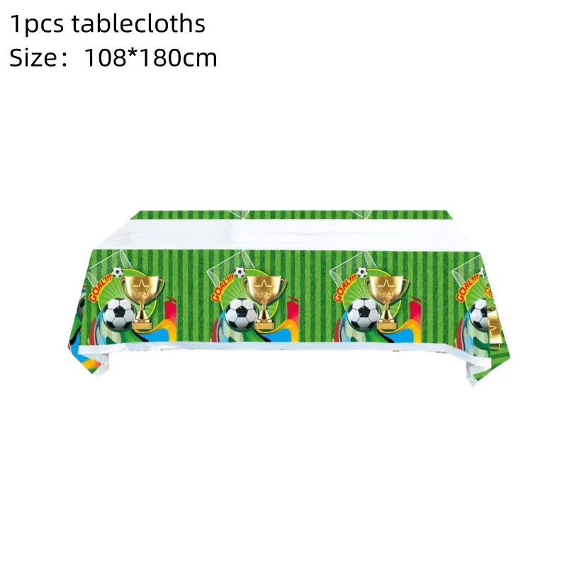 1 Stück grüne Einweg-Tischdecke mit Fußball-Motiv, gestreifte Fußballplatz-Tischdecke, Jungen-Geburtstagsfeier, einzelne Party, Outdoor-Event – Detail 9