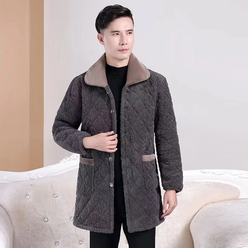 Мужское зимнее хлопковое пальто Thiened Fce на подкладке, устойчивое к Dir, кухонная рабочая одежда, футболка, многослойное платье Thi, отложное платье...