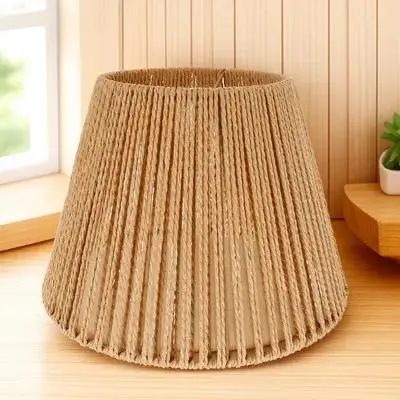 

Boho Rattan Lamp Shade Wicker Woven Bell Lampshade Replacement For Wall Floor Sconce Lights Small Vintage Bamboo Pendant Light