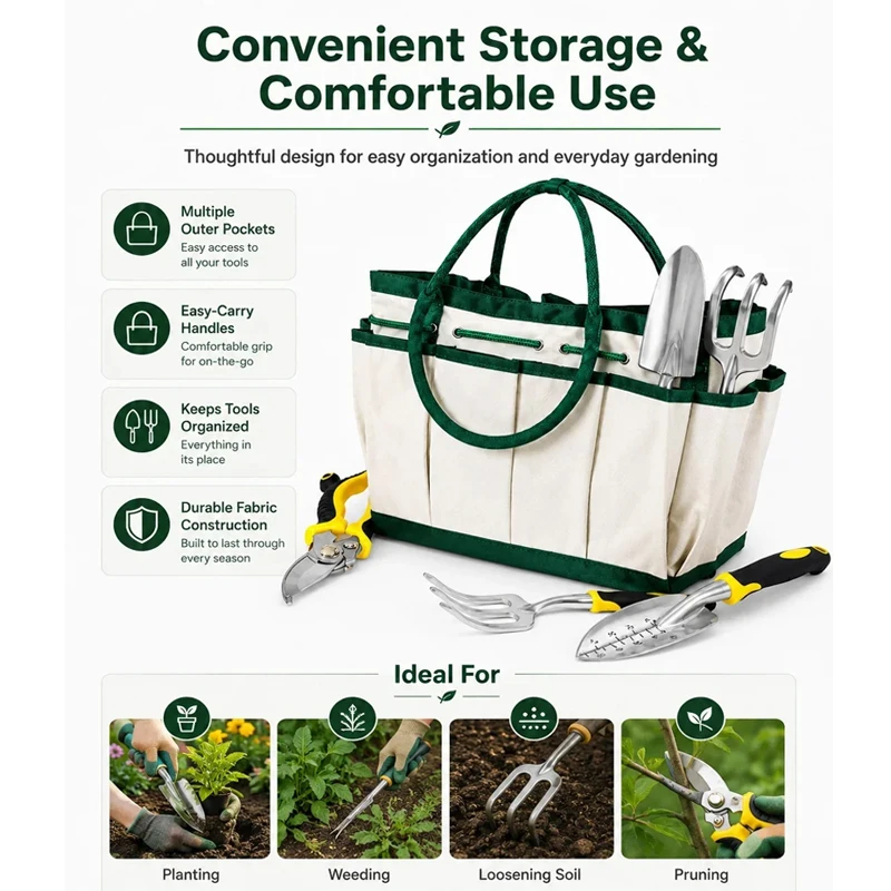 1pcs Portable Garden Shovel with Hoe Spade Stainless Steel Gardening Pruning Tree Branches Planting Flowers Digging Soil Tools