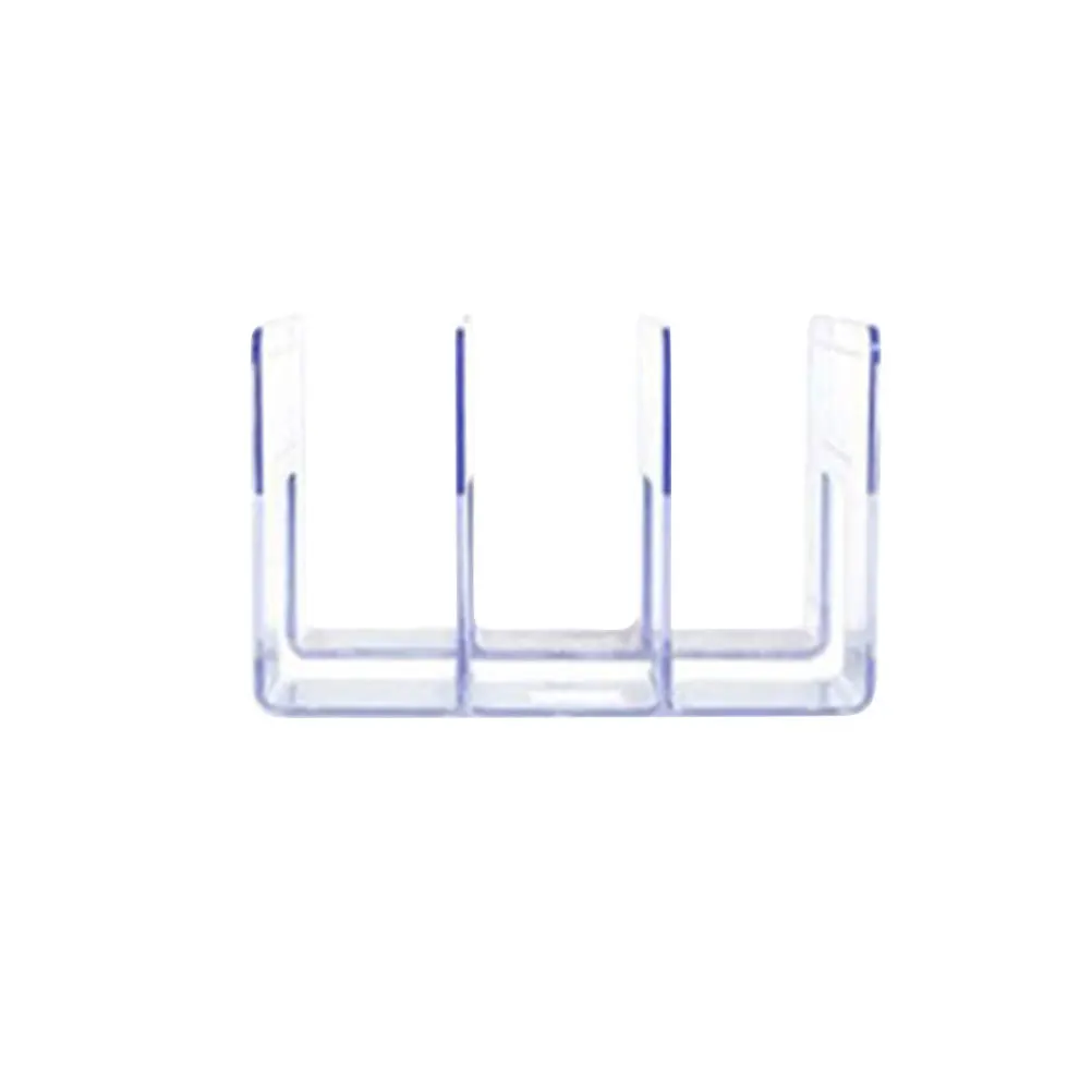 

3 Grid Clear Acrylic Bookends Transparent Book Stand Minimalist Desk Organizer for Office School Book Storage Rack