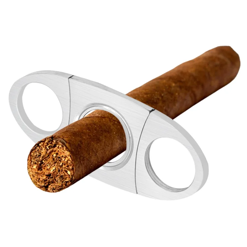 Cuban Cigar Cutter Stainless Steel Double Blades Pocket Classic Cutter Knife Metal Smoking Cigar Scissors Tool