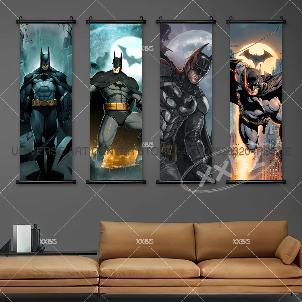 Batman Posters DC Comics Hanging Painting Justice League Canvas Wall Art Batgirl Home Decoration Anime Joker Scroll Picture Gift