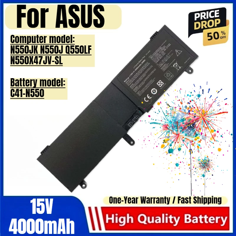

C41-N550 for ASUS N550JK N550J Q550LF N550X47JV-SL Laptop Battery High Quality High Capacity Battery Replacement Bateria