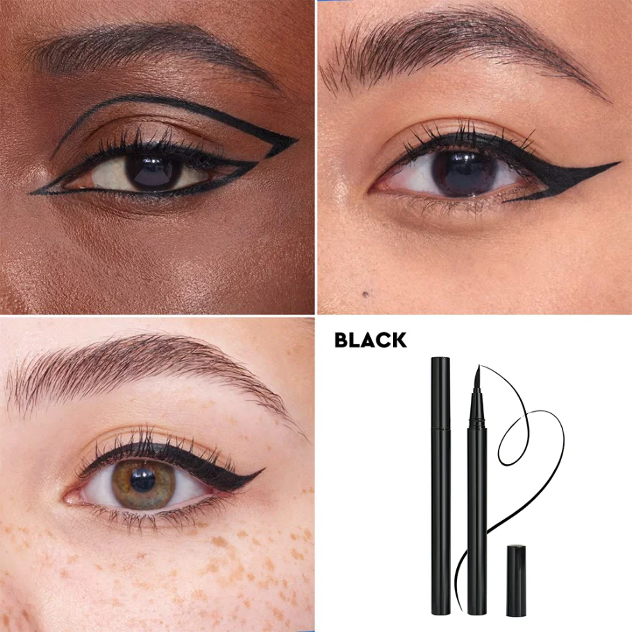 

Частная марка, веганская оптовая продажа, водостойкая быстросохнущая подводка для глаз, ручка с ультратонким кончиком, индивидуальный логотип, черная жидкая подводка