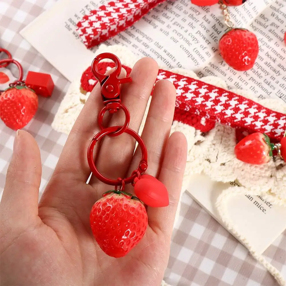 Fruit Creative Women Jewelry Bag Pendant Car Key charms Key Holder Key Accessories Strawberry Heart Keychain Backpack Pendant