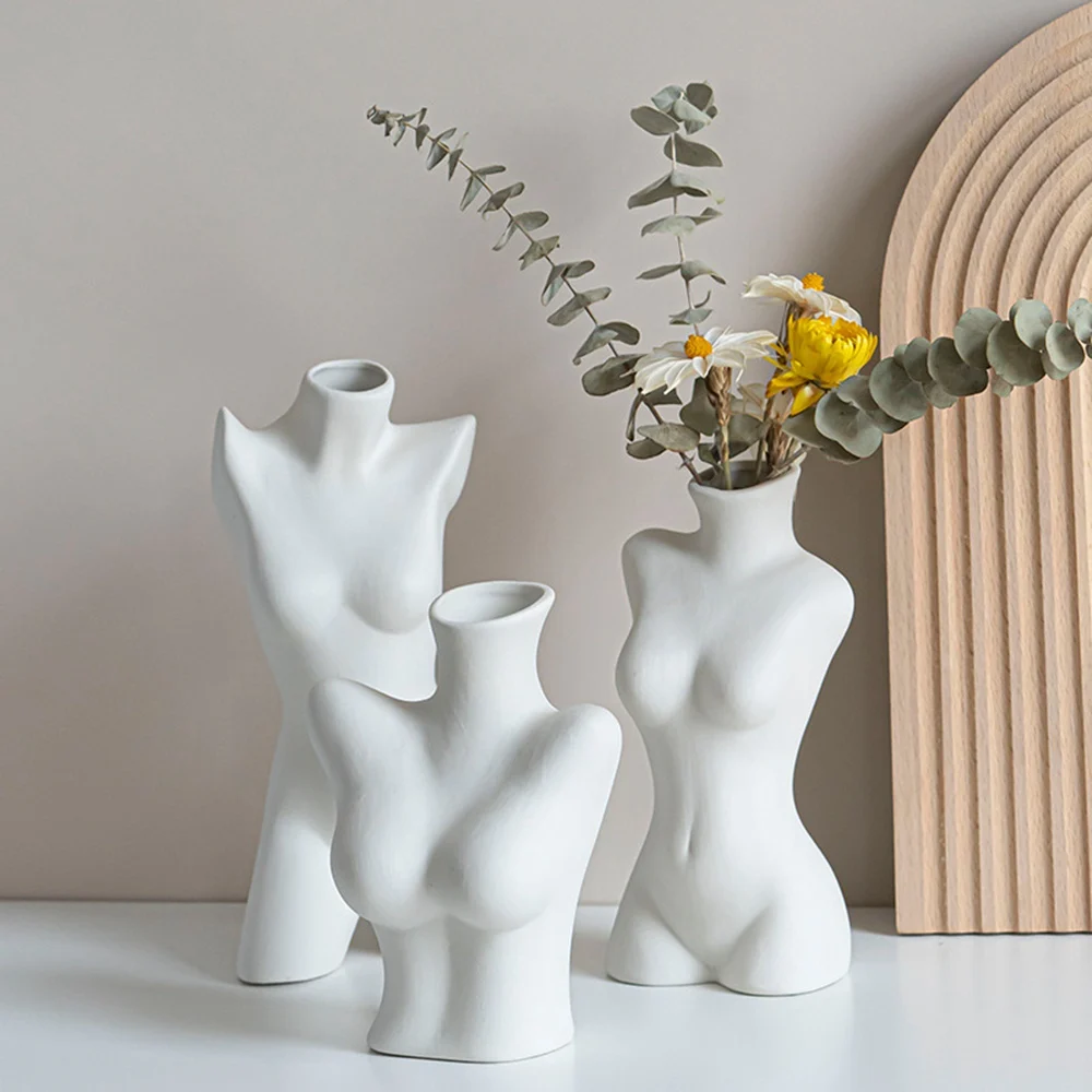 Nordic simple modern ceramic vase decoration dry flower living room desktop porch home creative decoration flower device vase