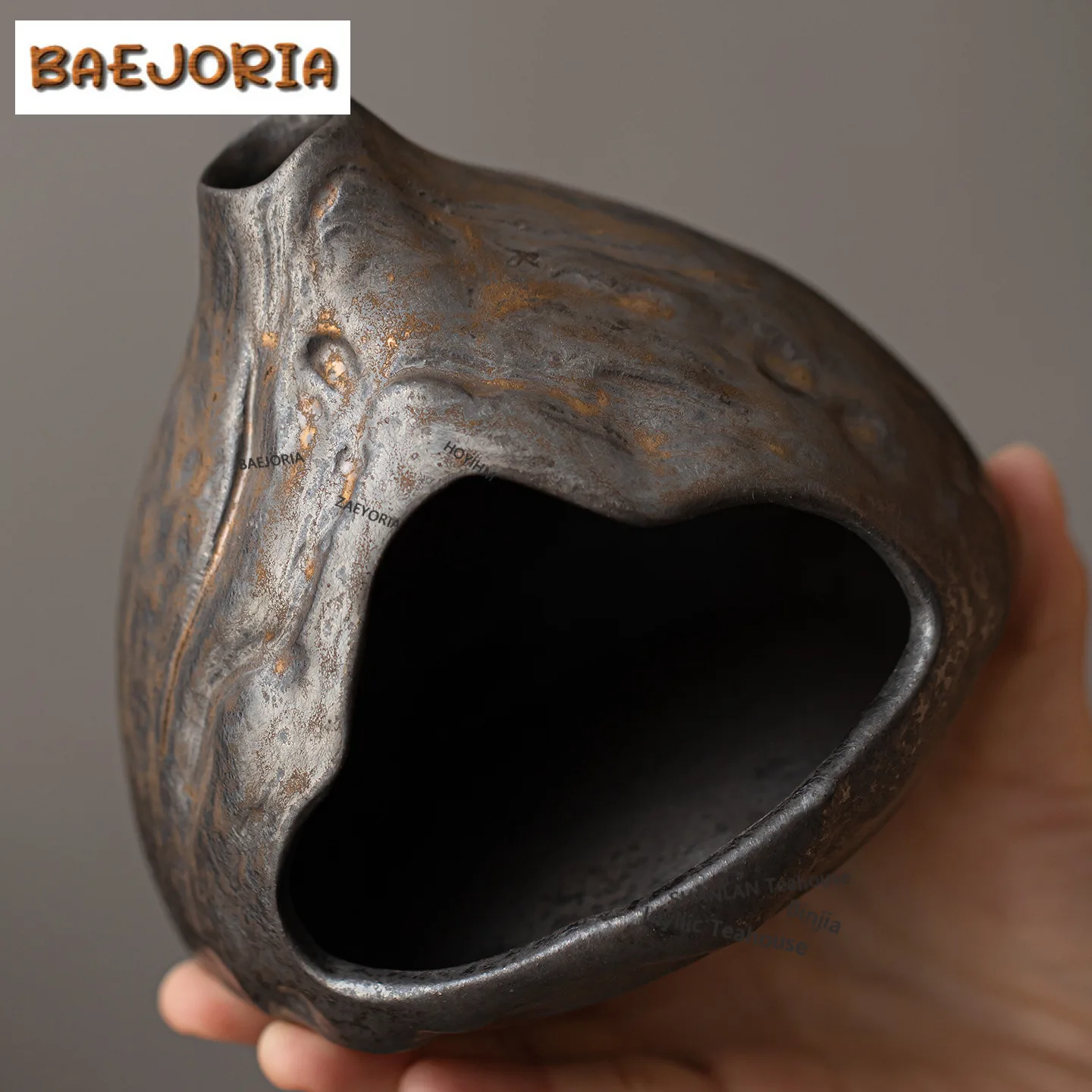 Gilt Iron Glaze Volcanic Fireplace Incense Holder Zen Garden Incense Burners Consecrate Censer Teaware Supplies Ornaments Gift