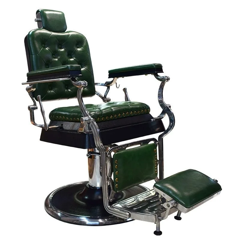 Collapsible hair cutting chair salon European retro oil head large chair