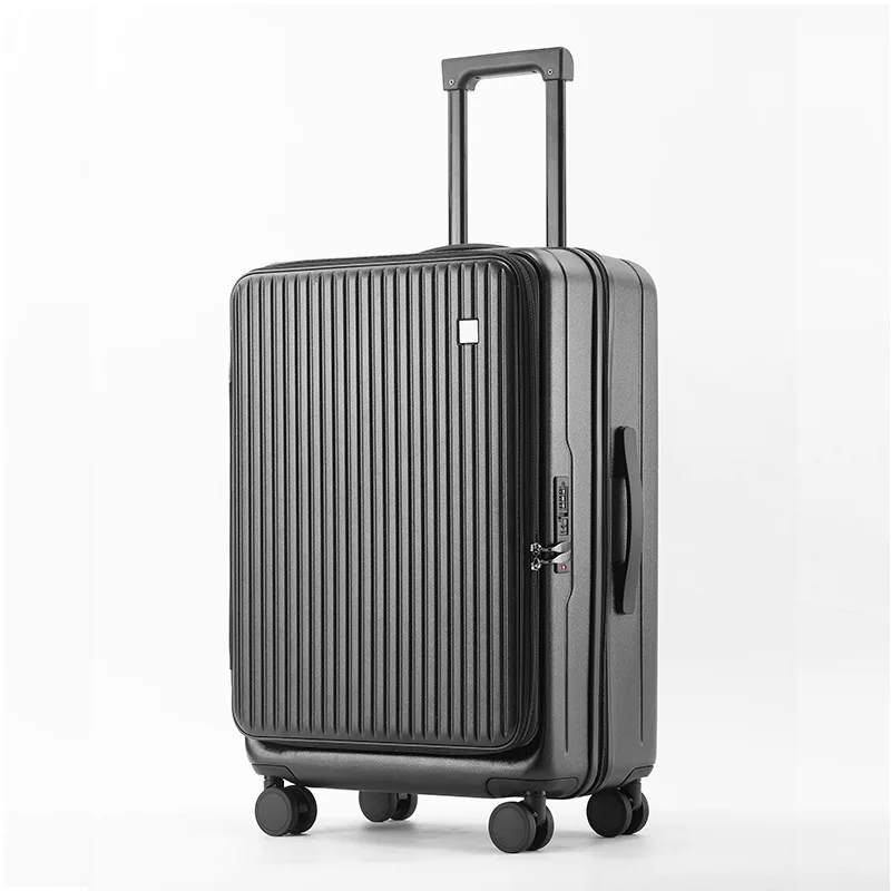 

Side open trunk, hard case, with extended TSA lock, universal wheel 20/24/28 inch, black, can be set