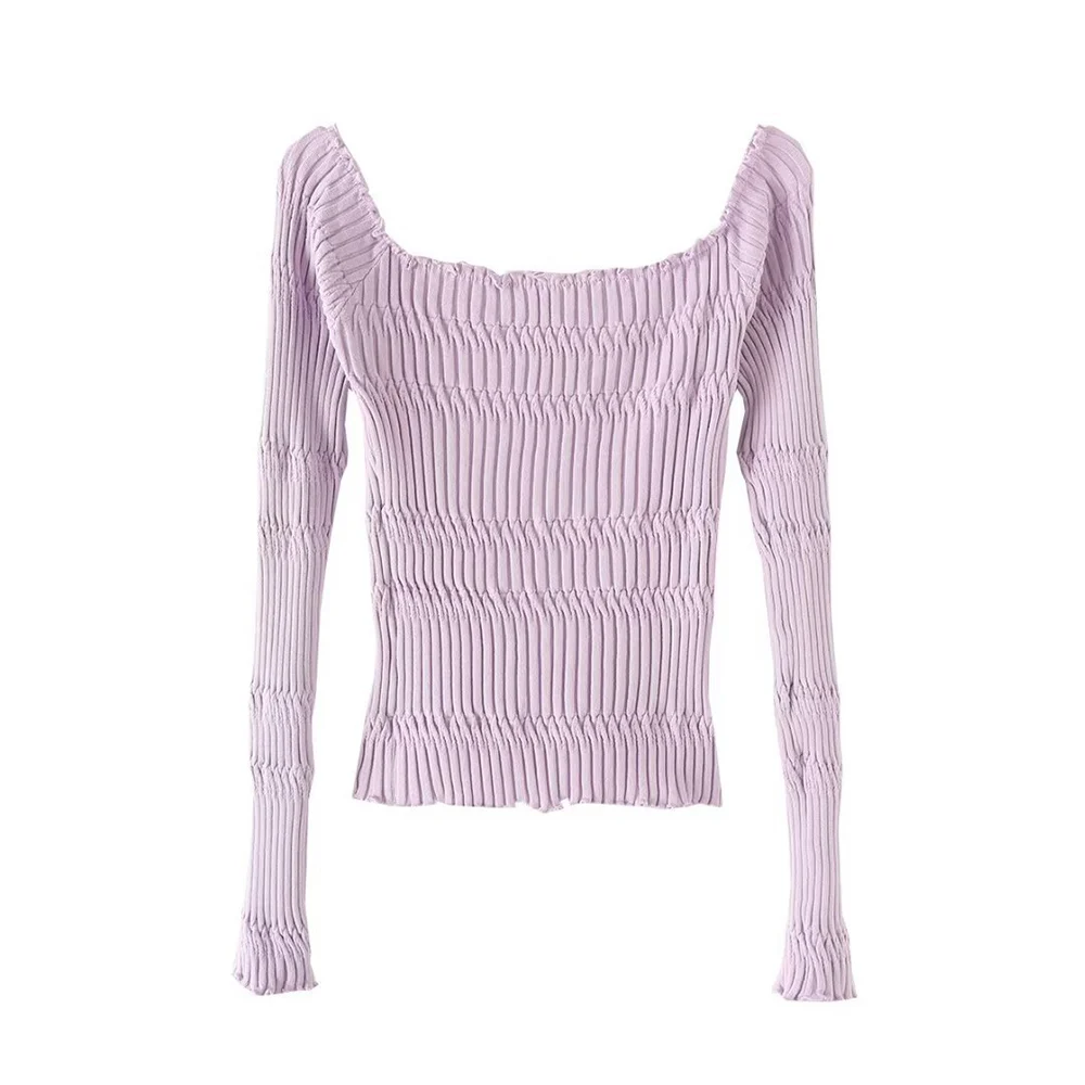 

Shoulder Bared Knitted T-Shirt Pearl Buckle Slim Fit Short Style Women's Summer Top Stylish White Bohemian Casual Princess