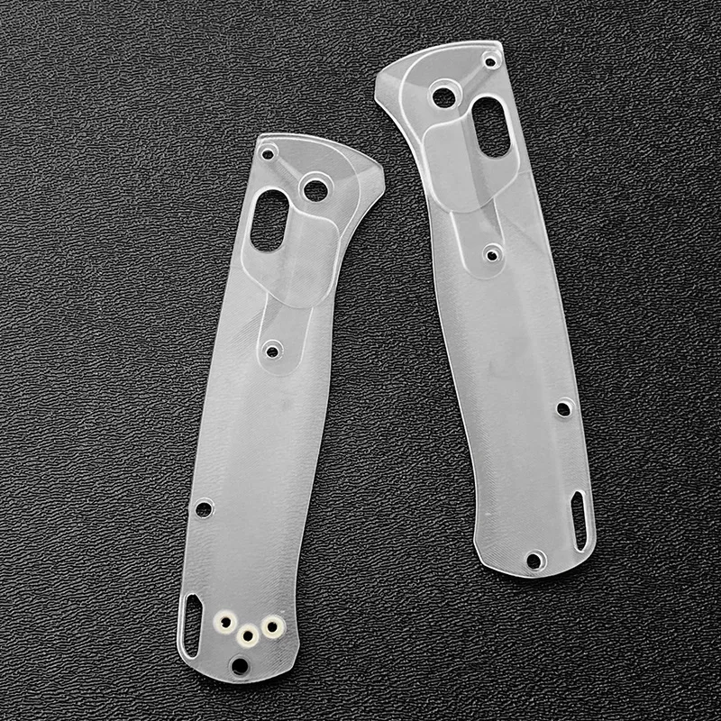 Personalizado acrílico faca haste, ferramenta DIY, escalas para Benchmade Bugout 535 ferramenta de dobramento, equipamento de atualização aperto, caso transparente, 1 par