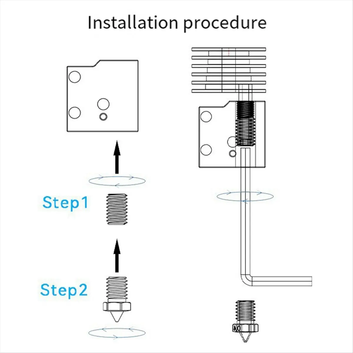 Super Sale High Flow CHT Nozzle Copper Connector for V6 Volcano Hotend Compatible with Volcano Heater Block and V6 Nozzle 2Pcs