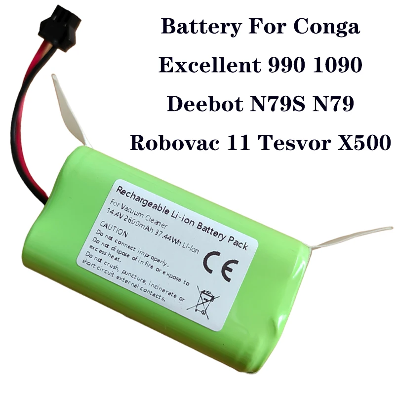 

Аккумулятор N79 14,4 В 2600 мАч Для Ecovacs Deebot N79S Conga Excellence 990 1090 1790 Robovac 11 Tesvor X500