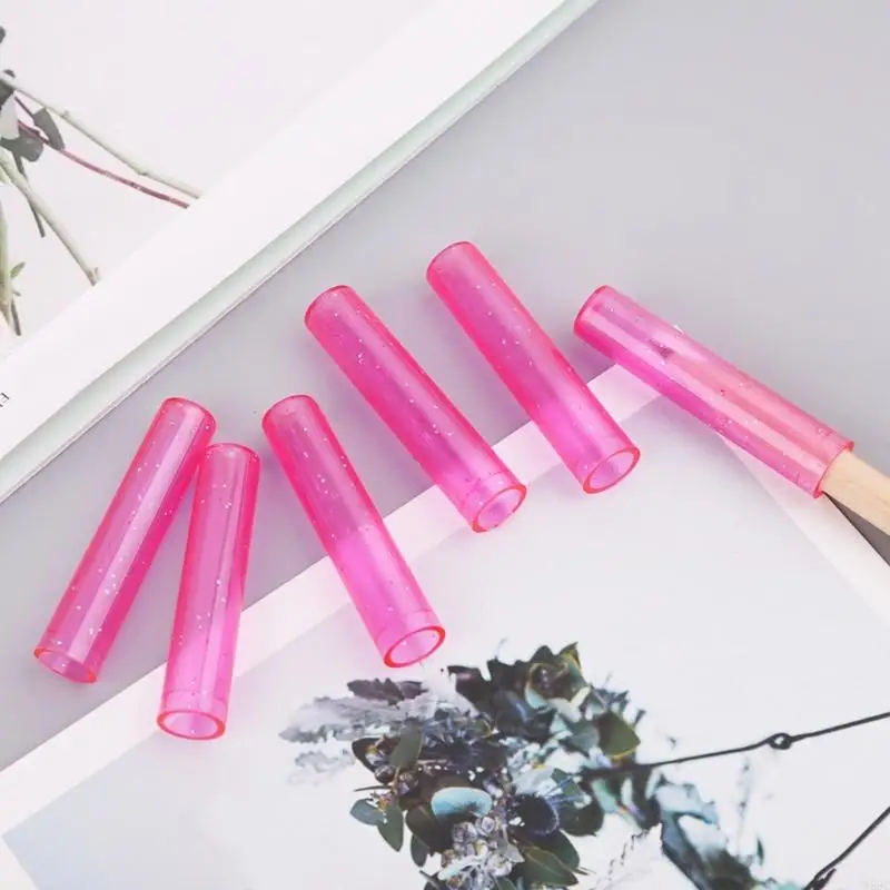 W89c 6pcs لطيف قلم رصاص الغطاء غلاف الغلاف الموسع الحامي البلاستيك لوازم المدرسة الجديدة