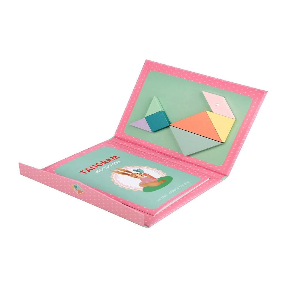 Kinder Magnetisches Holzpuzzle Block Puzzlespiel Tangram Intelligenz STEM Montessori Pädagogisches Geschenk für Kinder