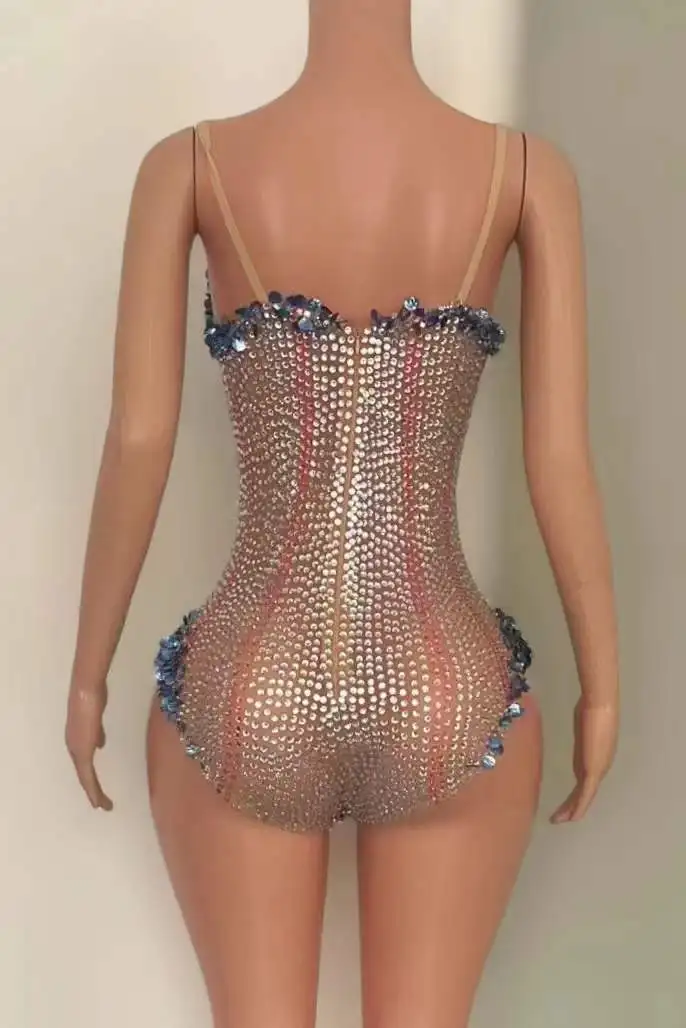 Full Rhinestone Bodysuits For Women Hot Drilling Process Clubbing Stage Wear Body Suits Dancer Singer Pageant Leotard Club 2024