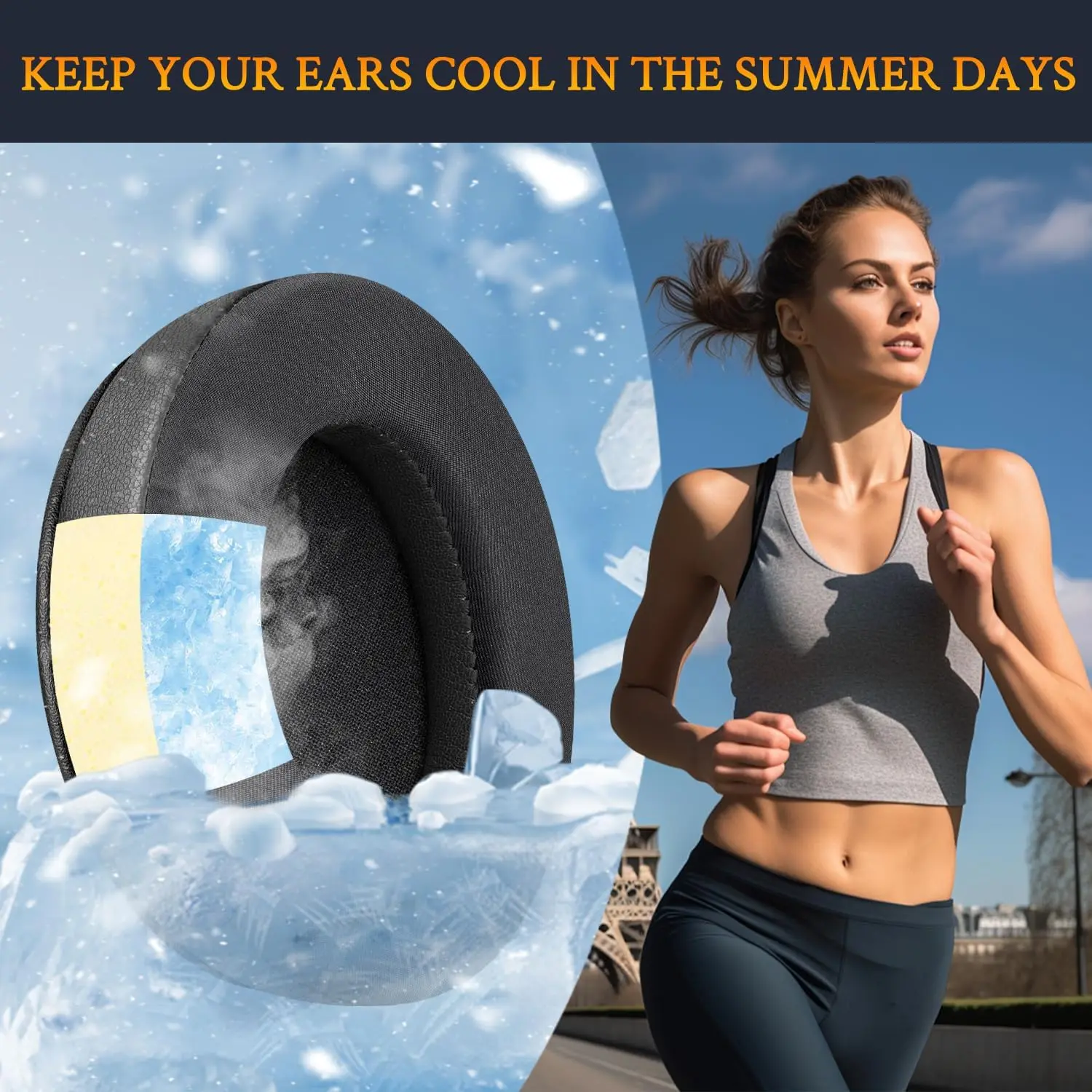 Fifine H3 ゲーミングヘッドセット用ヘッドフォンイヤーパッド交換用イヤークッションパッドカバーイヤーマフ