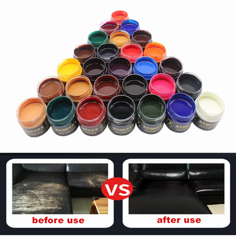 Car Leather Vinyl Repair Kit Leather Paint Cleaner for Auto Seat Sofa Leather Repair Coats Holes Scratch Cracks No Heat Liquid