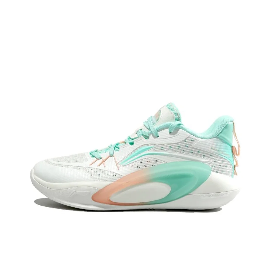 Li Ning Comfortable Cushioning, Wear Resistant Mid top Basketball Shoes Men's Green ABPS047-4